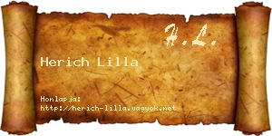 Herich Lilla névjegykártya